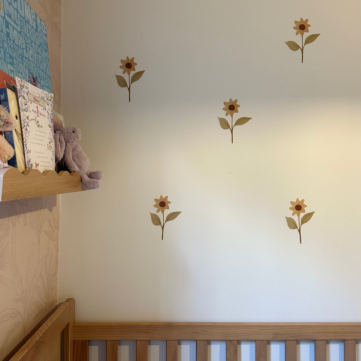 Boho Sunflower Fabric Wall Decals