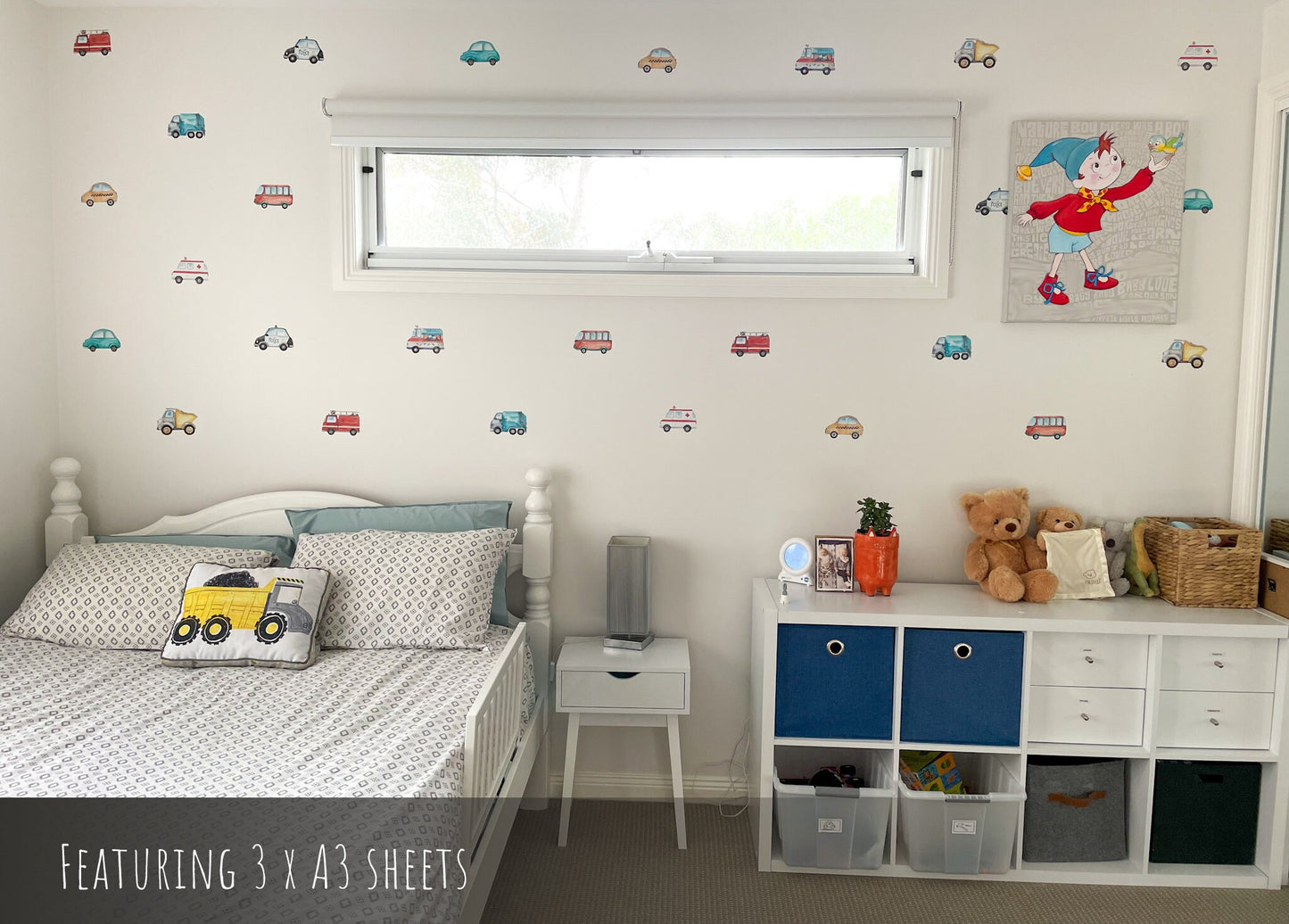 Watercolour Road Vehicles - Fabric Wall Decals