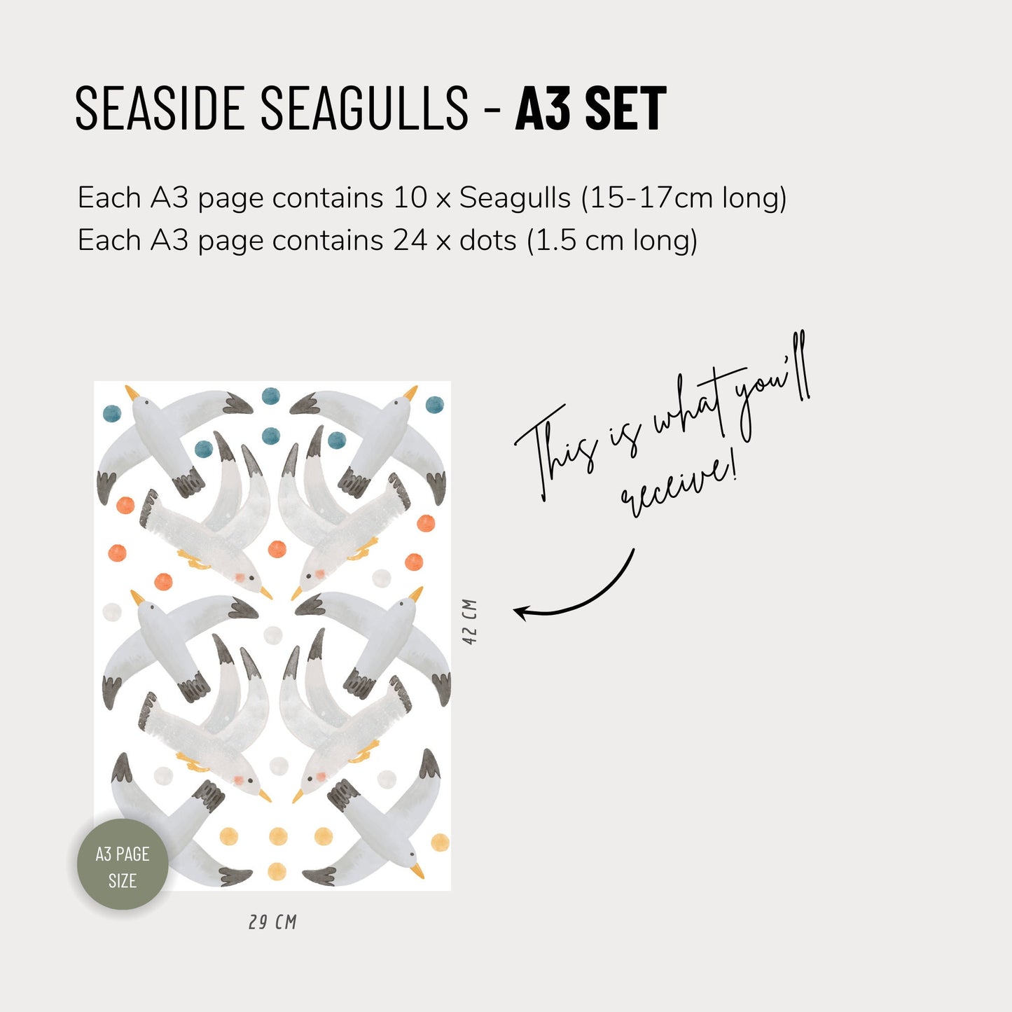 Seaside Seagulls - Fabric Wall Decals