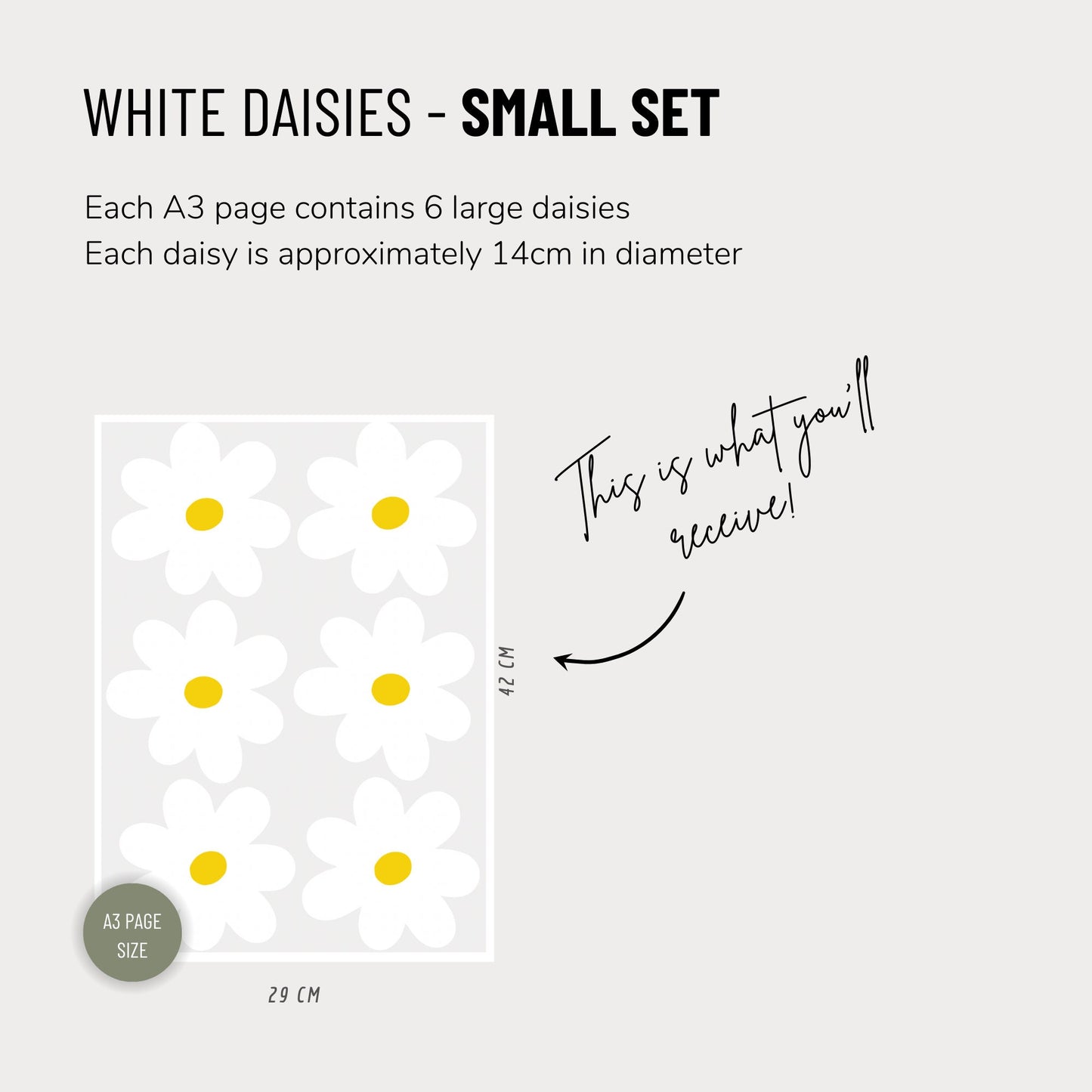 White Daisy Fabric Wall Decals