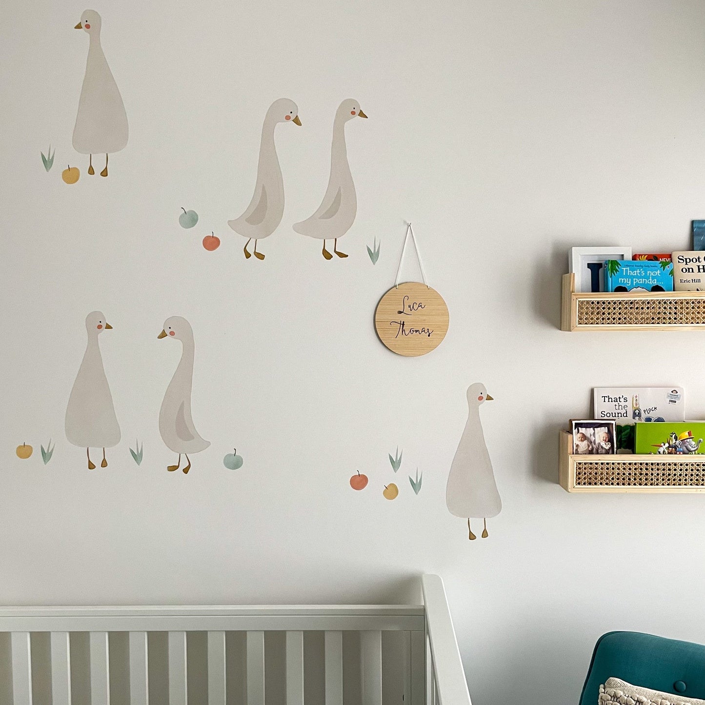 Geese, Apple and Flowers - Fabric Wall Decals