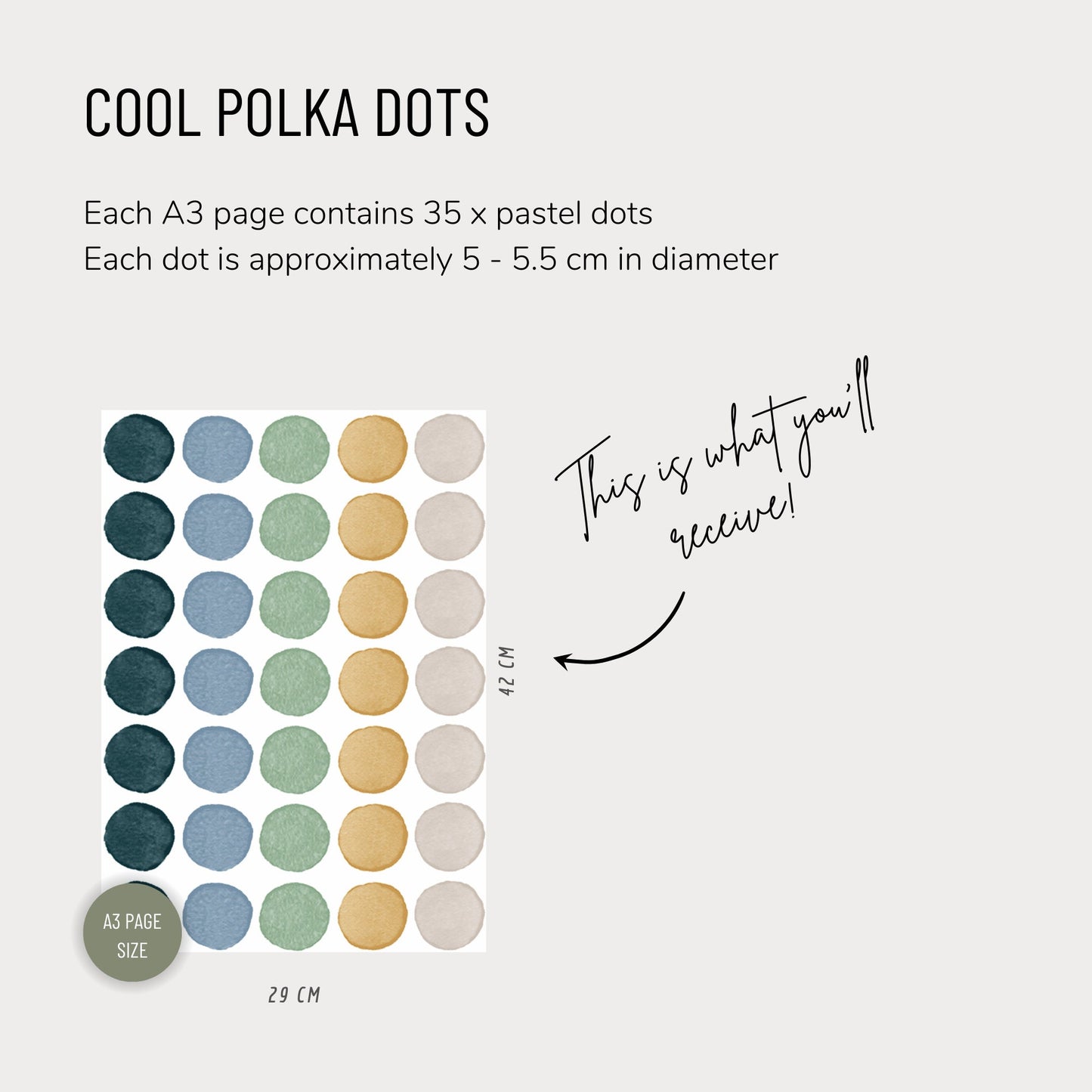 Watercolour Cool Polka Dot - Fabric Wall Decals