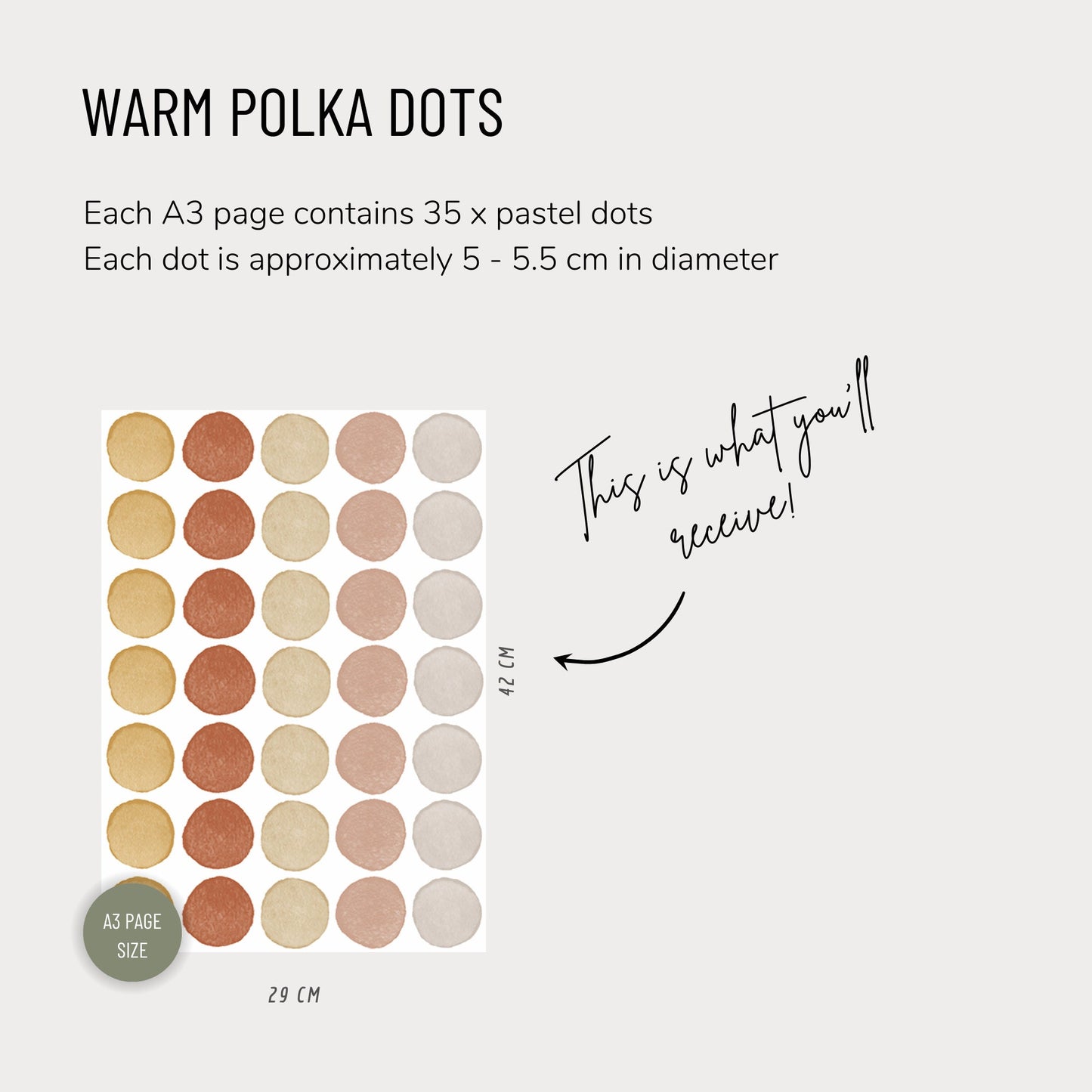 Warm Polka Dots - Fabric Wall Decals