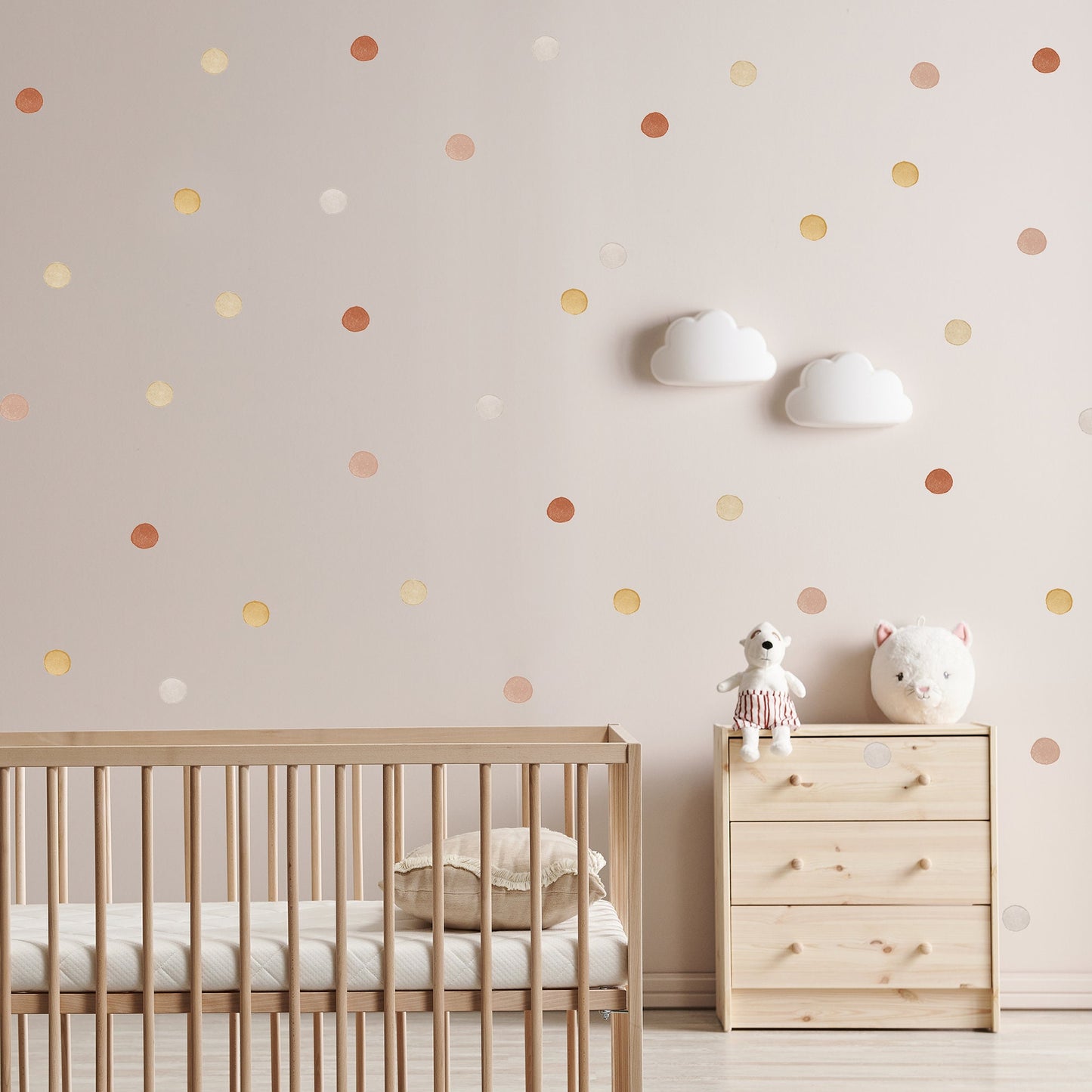 Warm Polka Dots - Fabric Wall Decals