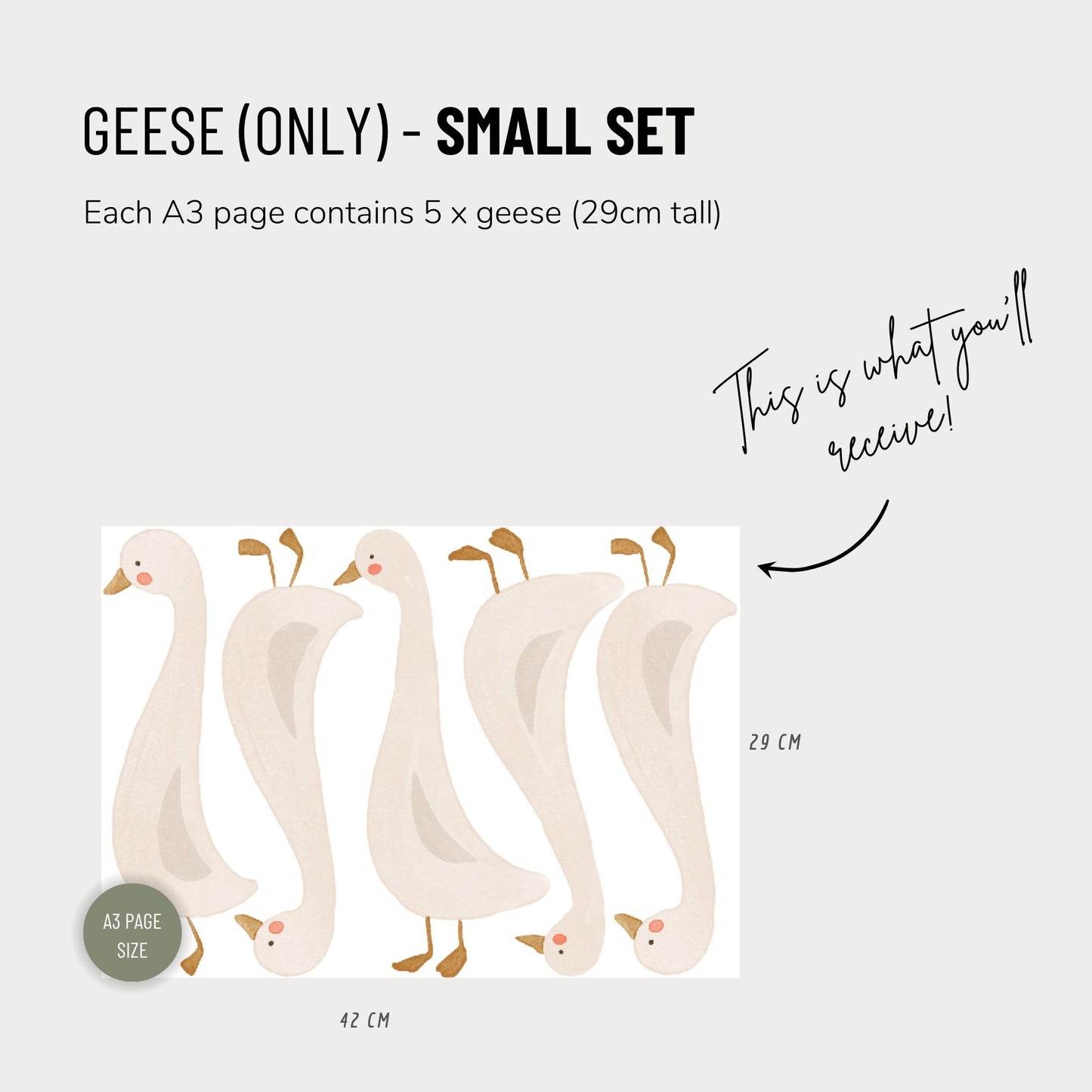 Cute Geese - Fabric Wall Decals