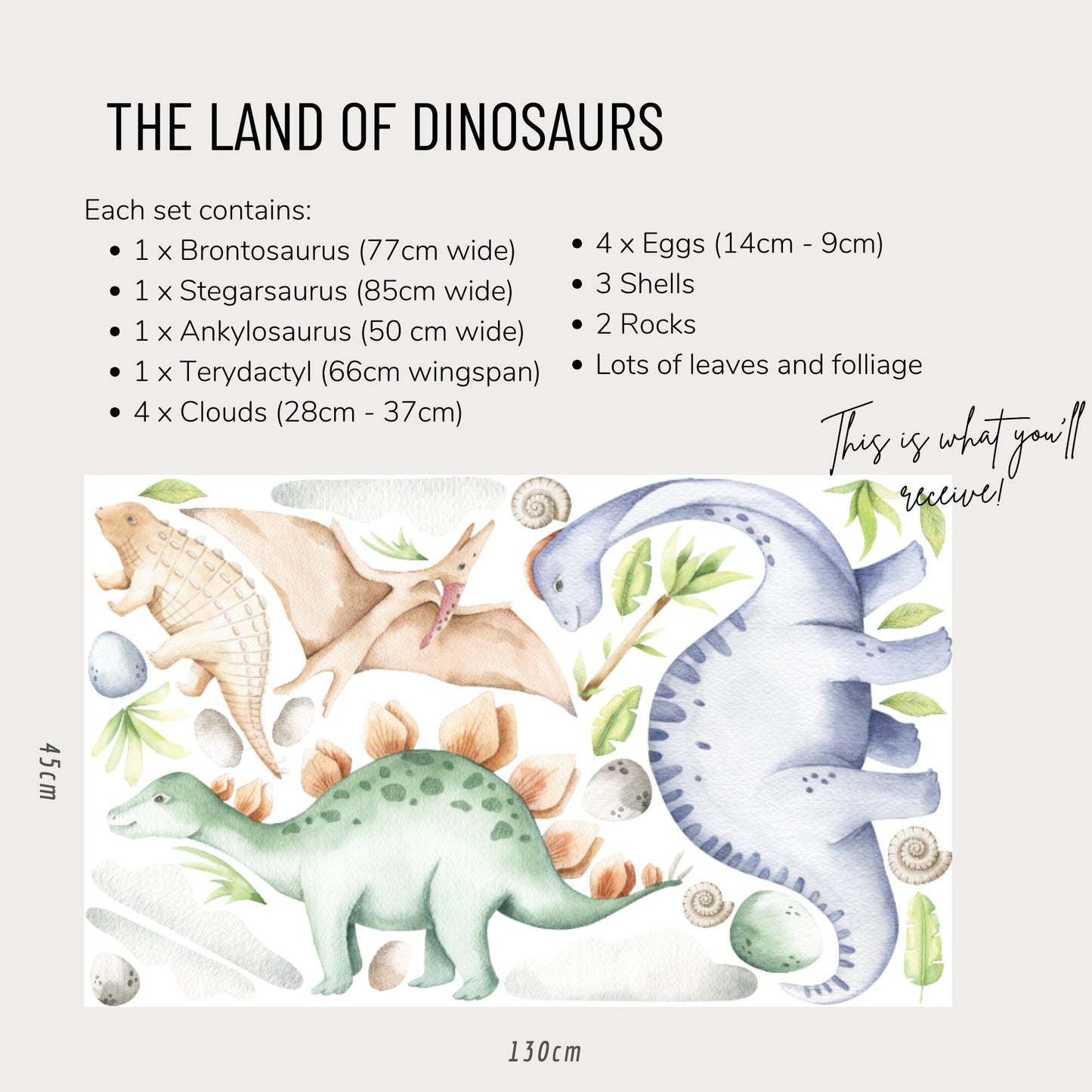 Land of Dinosaurs - Fabric Wall Decals