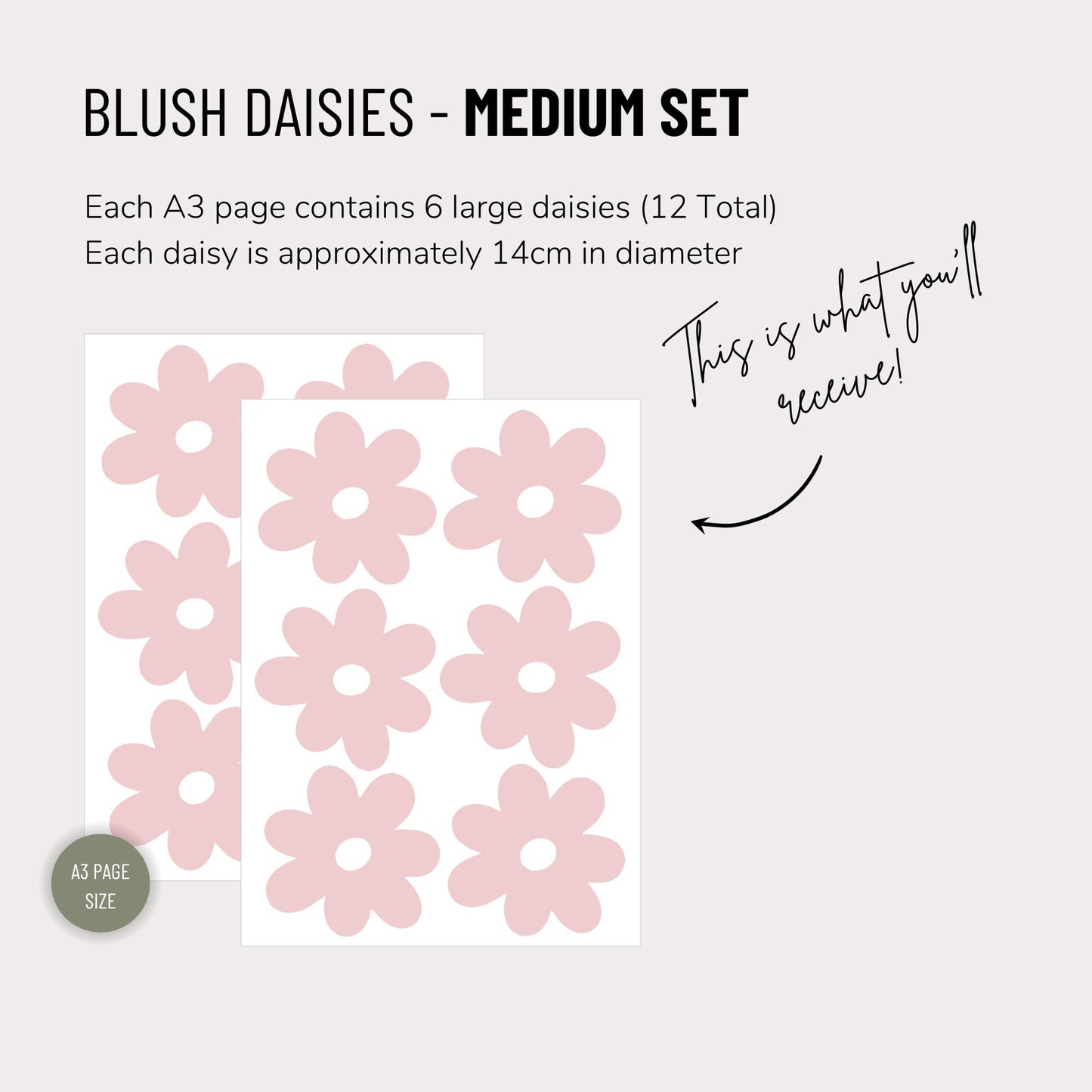 Blush Daisy - Fabric Wall Decals