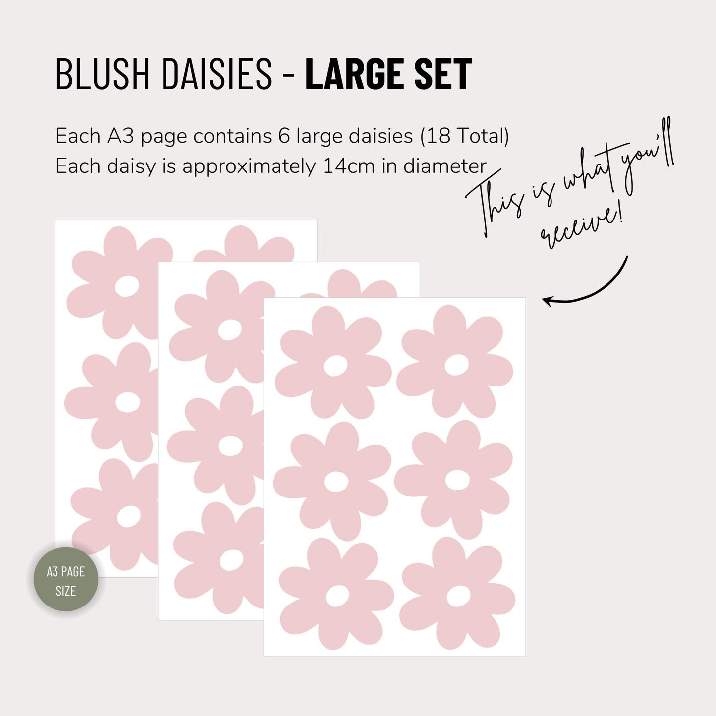 Blush Daisy - Fabric Wall Decals