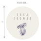 Personalised Custom Name Wall Decal - Koala / Australian gum leaves