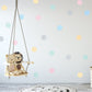 Large Polka Dot Decal - Fabric Peel and Stick Wall Decal, Reusable and Rental friendly, Pastel Wall Sticker, Pastel Nursery Decor, Cute Dots