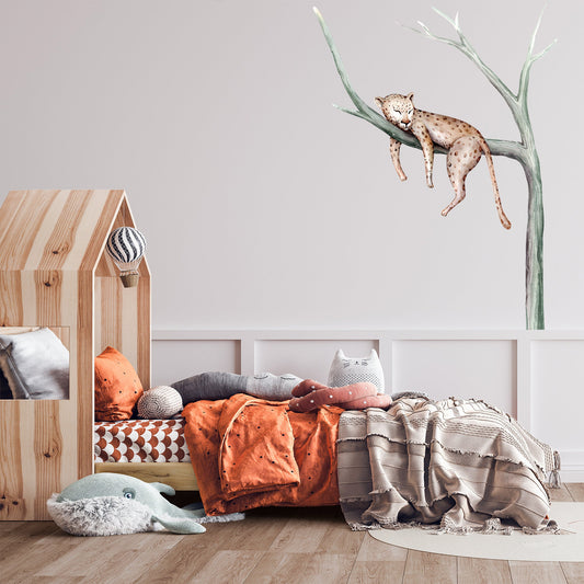 Life-size Safari Cheetah - Fabric Wall Decal
