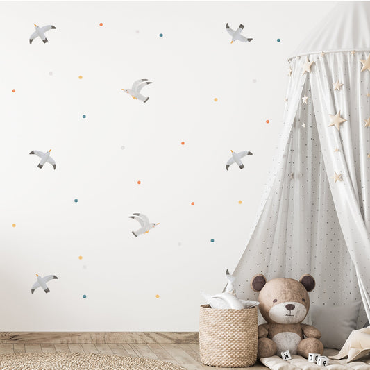 Seaside Seagulls - Fabric Wall Decals