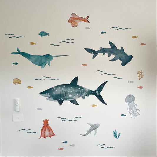 Sharks and More - Fabric Wall Decals
