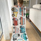 Large Watercolour Road Vehicles - Fabric Wall Decals