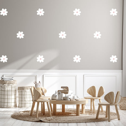 White Daisy Fabric Wall Decals