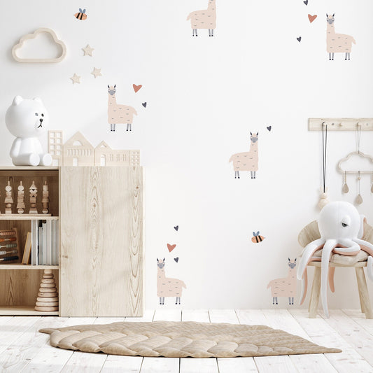 Happy Llama - Fabric Wall Decals