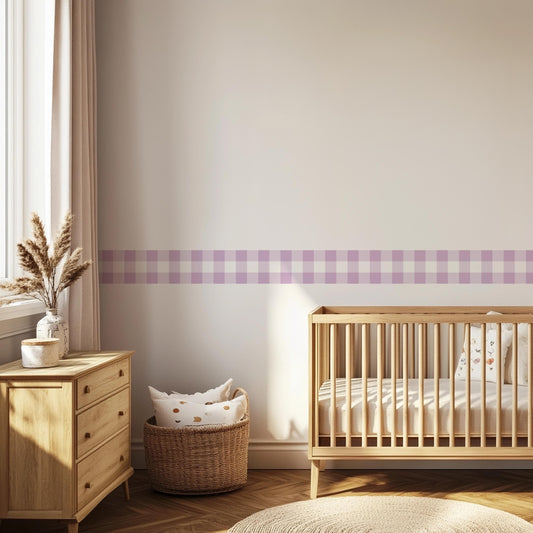 Gingham Wall Decal Strip – Fabric Wallpaper Border