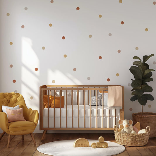 Warm Polka Dots - Fabric Wall Decals