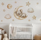Sleeping Koala Wall Decals | Koala Nursery Decor | Moon & Stars Wall Stickers | Australian Animal Baby Room Decor | Kids Bedroom Wall Art