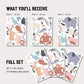 Mini Animal Nursery Wall Stickers | Set of 3 A3 Sheets | Elephant, Lion, Llama & Friends | Peel and Stick Decals