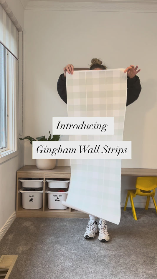 Gingham Wall Decal Strip – Fabric Wallpaper Border